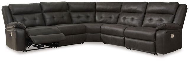 Ashley Mackie Pike - Storm - 5-Piece Power Reclining Sectional