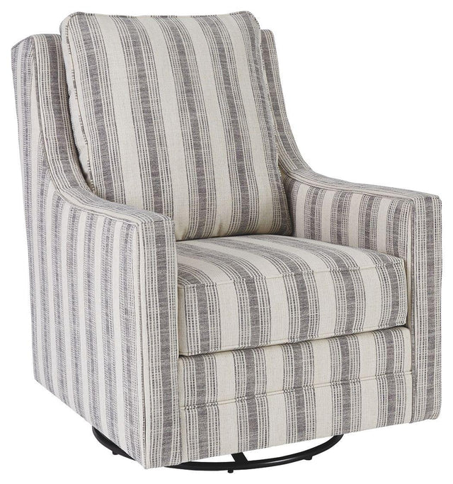 Ashley Kambria Swivel Glider Accent Chair - Ivory/Black