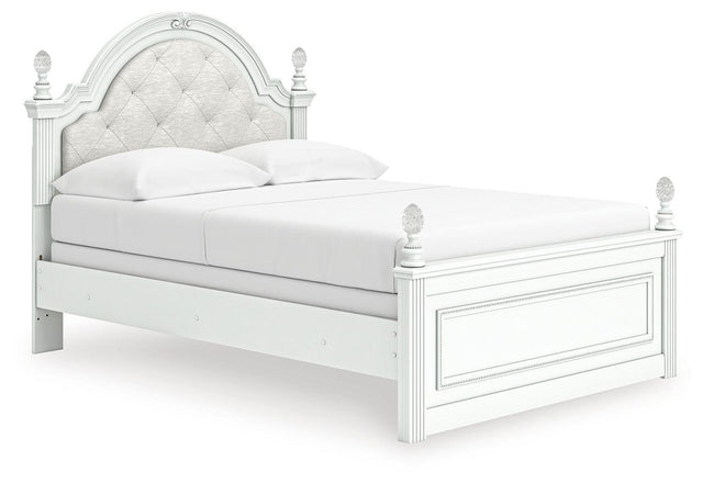 Ashley Kozlani - Full Upholstered Panel Bed - White