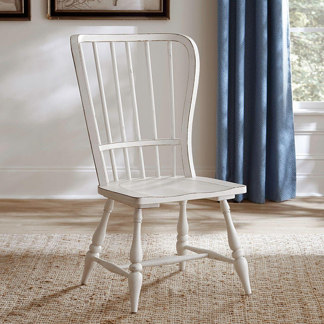 Liberty Furniture Magnolia Manor - Windsor Back Side Chair (RTA) - White
