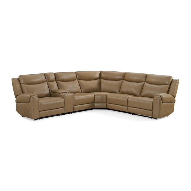 Parker House Momentum - 6 Piece Modular Power Reclining Sectional with Power Adjustable Headrests - Cashew