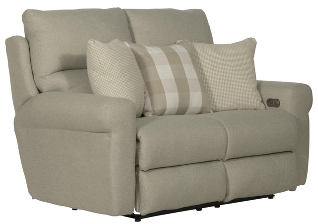 Catnapper Westport - Power Lay Flat Reclining Loveseat - Cement