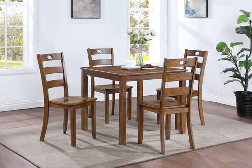 New Classic Furniture Salem - 5 Piece Dining Set (Table & 4 Chairs) - Tobacco