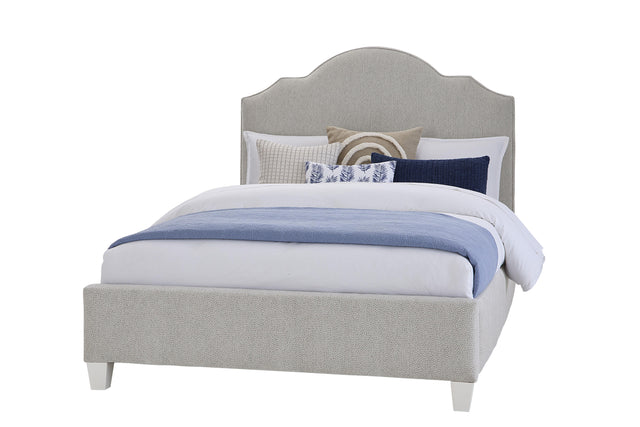 Vaughan-Bassett Tide & Timber - King - Upholstery Bed In Gray Antelope Fabric - Soft White Maple