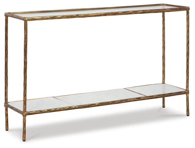 Ashley Ryandale Console Sofa Table - Antique Brass Finish