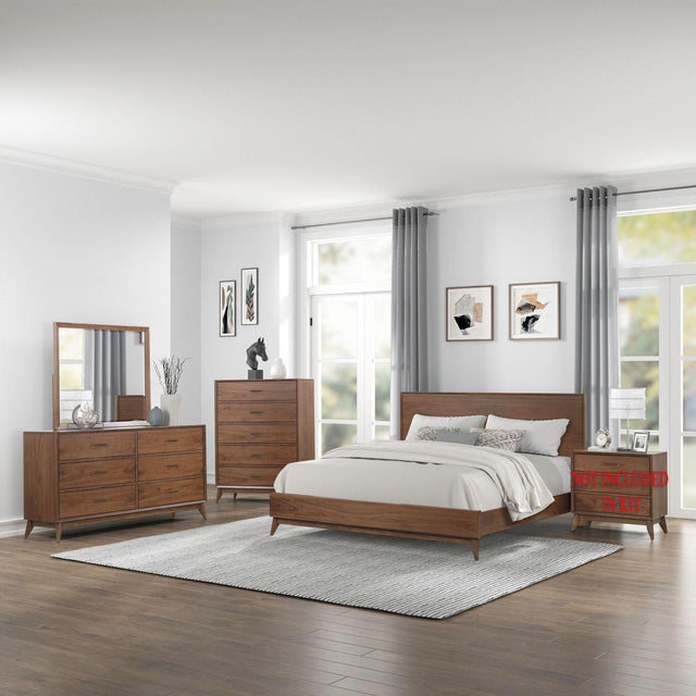 Liberty Furniture Century Modern - 3 Piece Bedroom Set (Queen Platform Bed, Dresser & Mirror) - Light Brown