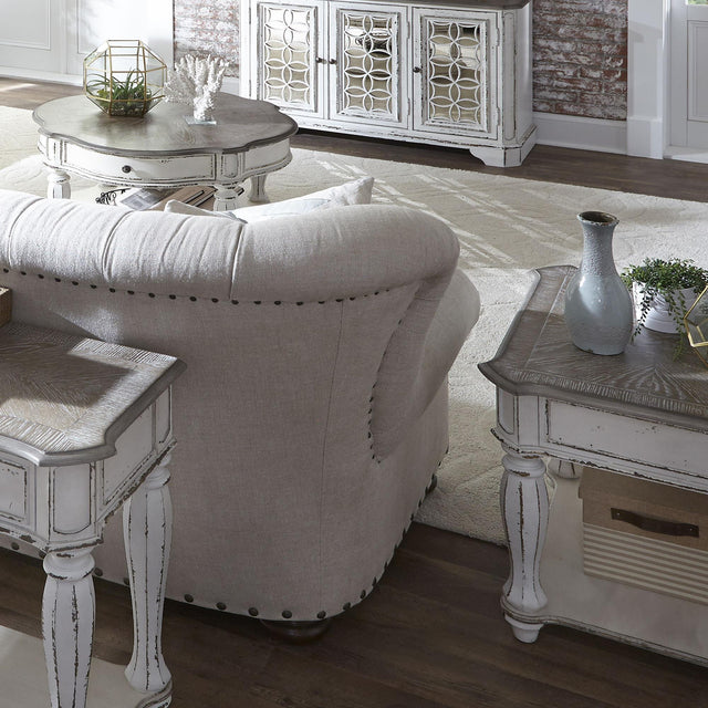 Liberty Furniture Magnolia Manor - 3 Piece Table Set (1 Round Cocktail 2 End Tables) - White