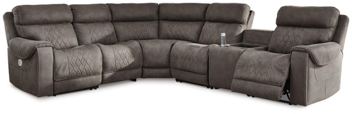 Ashley Hoopster - Gunmetal - Zero Wall Power Recliner With Console 6 Pc Sectional