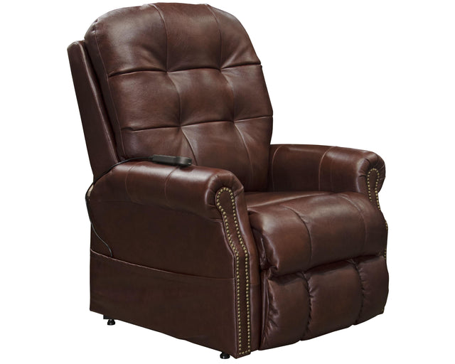 Catnapper Madison - Power Lift Lay Flat Recliner With Heat & Massage (Italian Leather) - Walnut - 46"