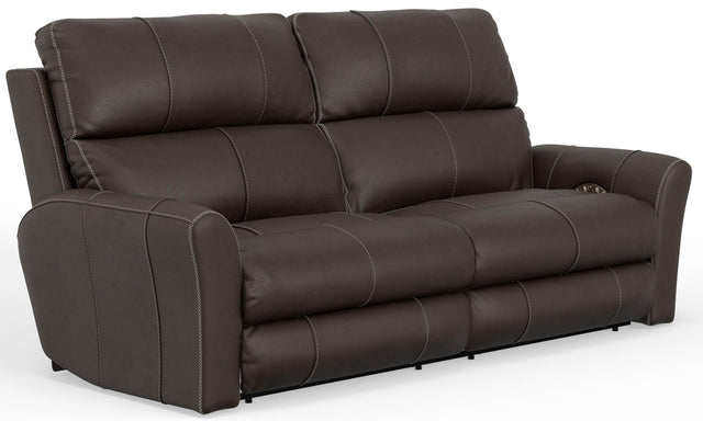 Catnapper Fredda - Italian Leather Match Power Zero Gravity Reclining Sofa with Power Adjustable Headrest - Coffee