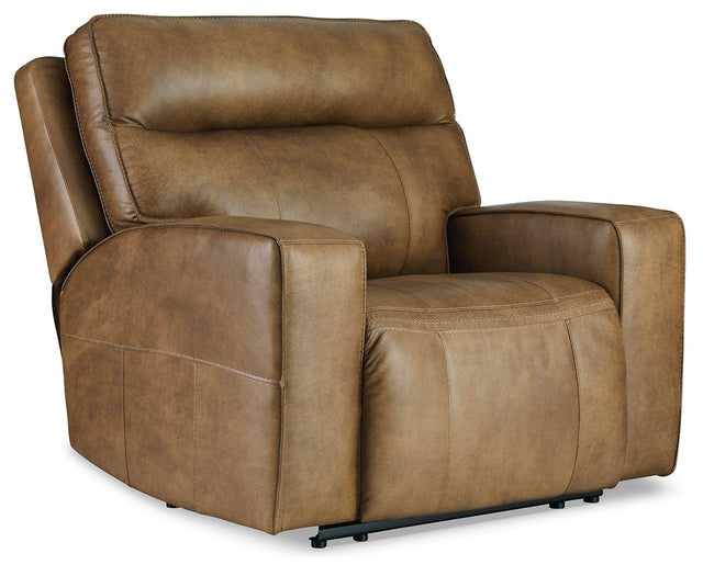 Ashley Game Plan Wide Seat Power Recliner - Caramel