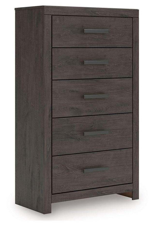 Ashley Prendonea Five Drawer Chest - Charcoal