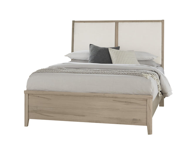 Vaughan-Bassett Woodbridge - Queen Upholstered Bed With White Fabric - Shadow Grey