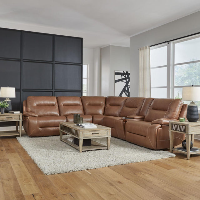 Liberty Furniture Cameron - 6 Piece Sectional - Dakota Saddle Leather