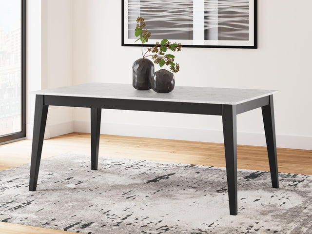 Ashley Jettaya Rectangular Dining Room Table - Black/White