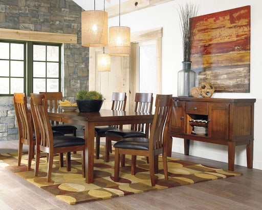 Ashley Ralene - Light Brown - 8 Pc. - Extension Table, 6 Side Chairs, Server