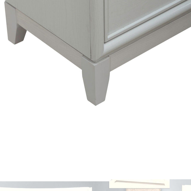 Liberty Furniture New Haven - 4 Piece Bedroom Set (King Upholstered Bed, Dresser & Mirror, Night Stand) - White