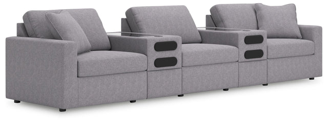 Ashley Modmax - Granite - 5-Piece Sectional With Audio System Console