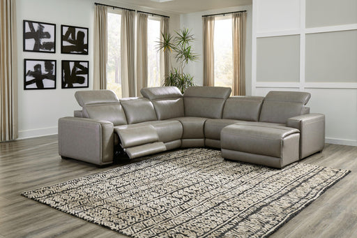 Ashley Correze - Gray - 5-Piece Power Reclining Sectional With Raf Back Chaise