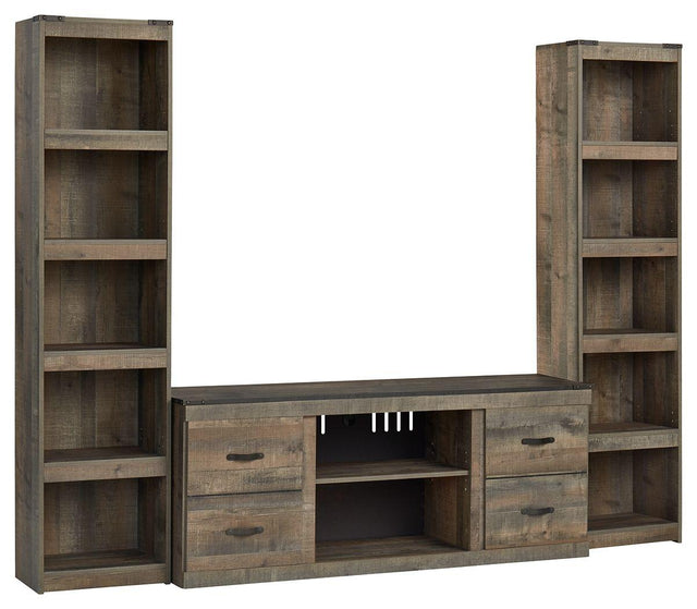 Ashley Trinell - Brown - 3-Piece Entertainment Center