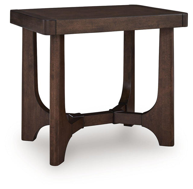 Ashley Korestone Rectangular End Table - Dark Brown
