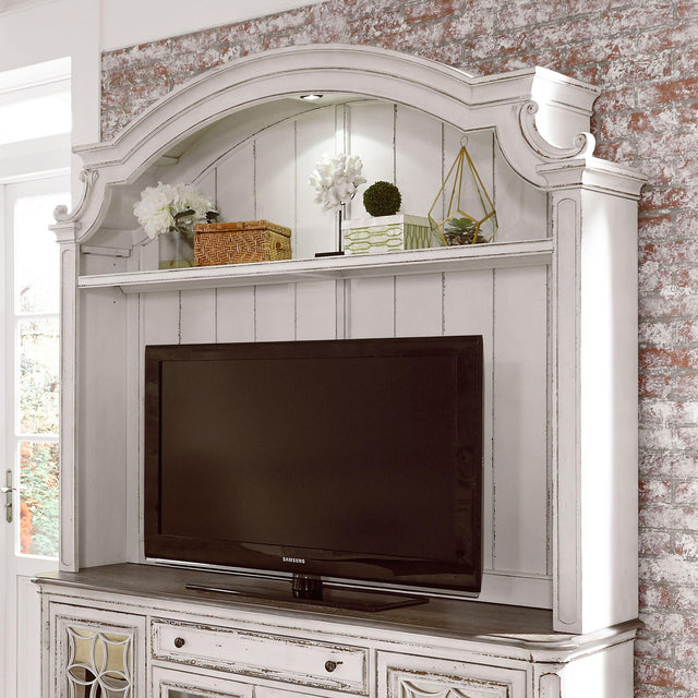 Liberty Furniture Magnolia Manor - Arched Entertainment Hutch - White