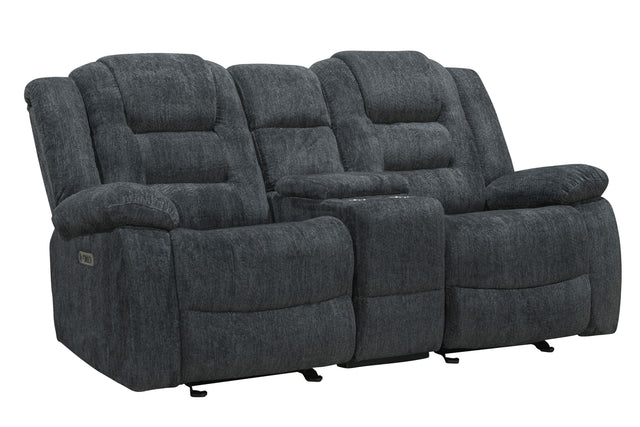 Parker House Bolton - Glider Reclining Console Loveseat - Misty Storm