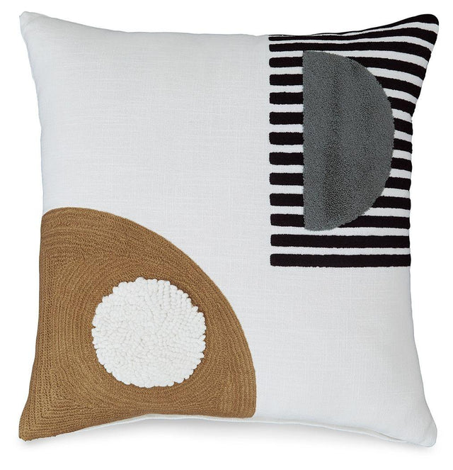 Ashley Longsum Pillow (4/CS) - Black/White/Honey