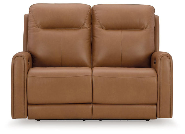 Ashley Tryanny PWR REC Loveseat/ADJ Headrest - Butterscotch