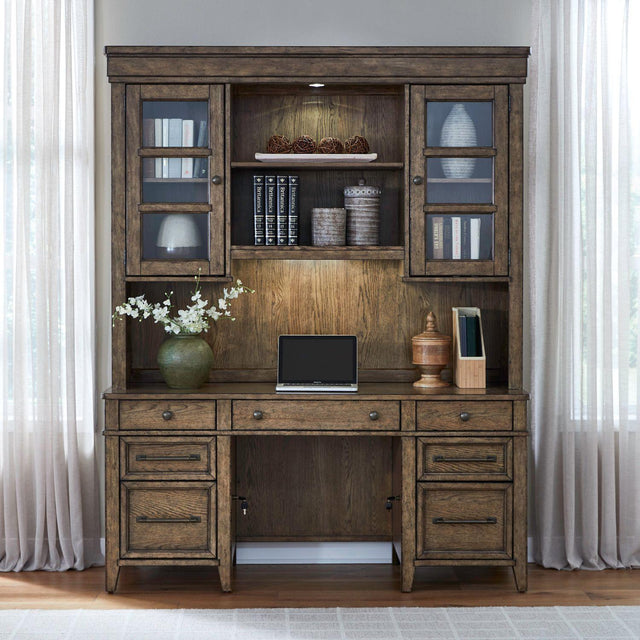 Liberty Furniture Carolina Park - Credenza & Hutch - Brown