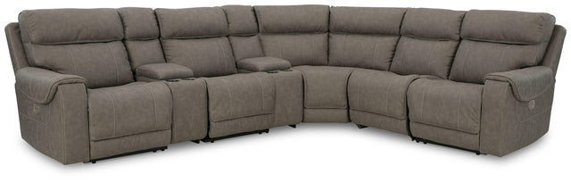 Ashley Starbot - Fossil - 7-Piece Power Reclining Sectional