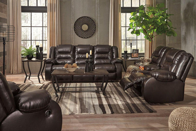 Ashley Vacherie - Chocolate - 3 Pc. - Reclining Sofa, Loveseat, Rocker Recliner