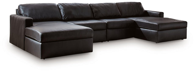 Ashley ModMax II - 4-Piece Double Chaise Sectional - Black