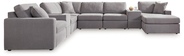 Ashley Modmax - Granite - 8-Piece Sectional With Raf Corner Chaise And 2 Storage Consoles