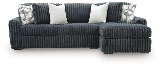 Ashley Midnight-Madness - 2-Piece Sectional Sofa With RAF Corner Chaise - Gunmetal