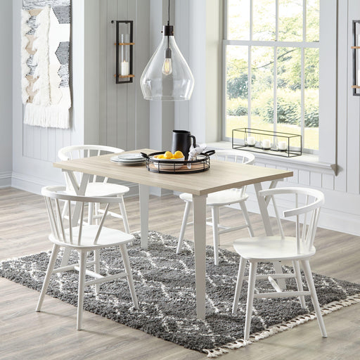 Ashley Grannen - White - 5 Pc. - Rectangular Dining Table, 4 Side Chairs