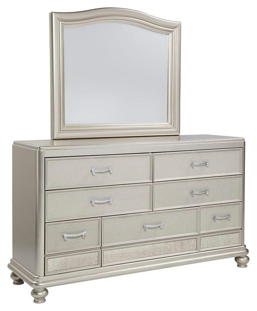 Ashley Coralayne - Silver - Dresser, Mirror With Arched Cap Rail