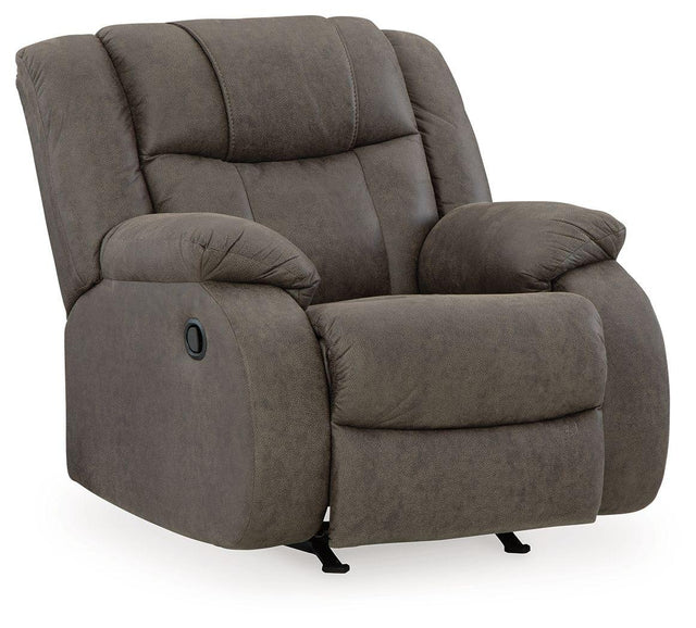 Ashley First Base Rocker Recliner - Gunmetal