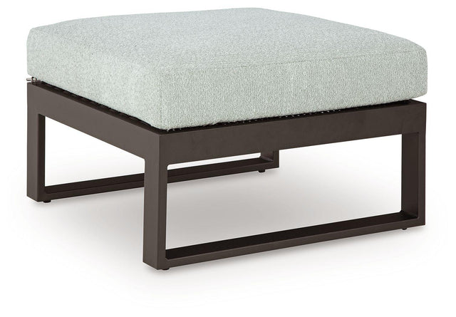 Ashley Beachloft Ottoman with Cushion - Black/Gray