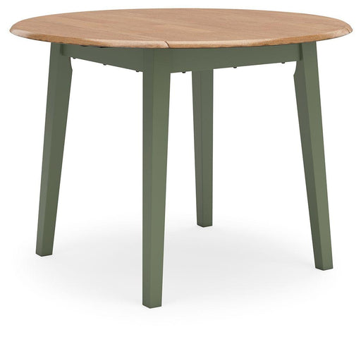 Ashley Gesthaven Round DRM Drop Leaf Table - Natural/Green