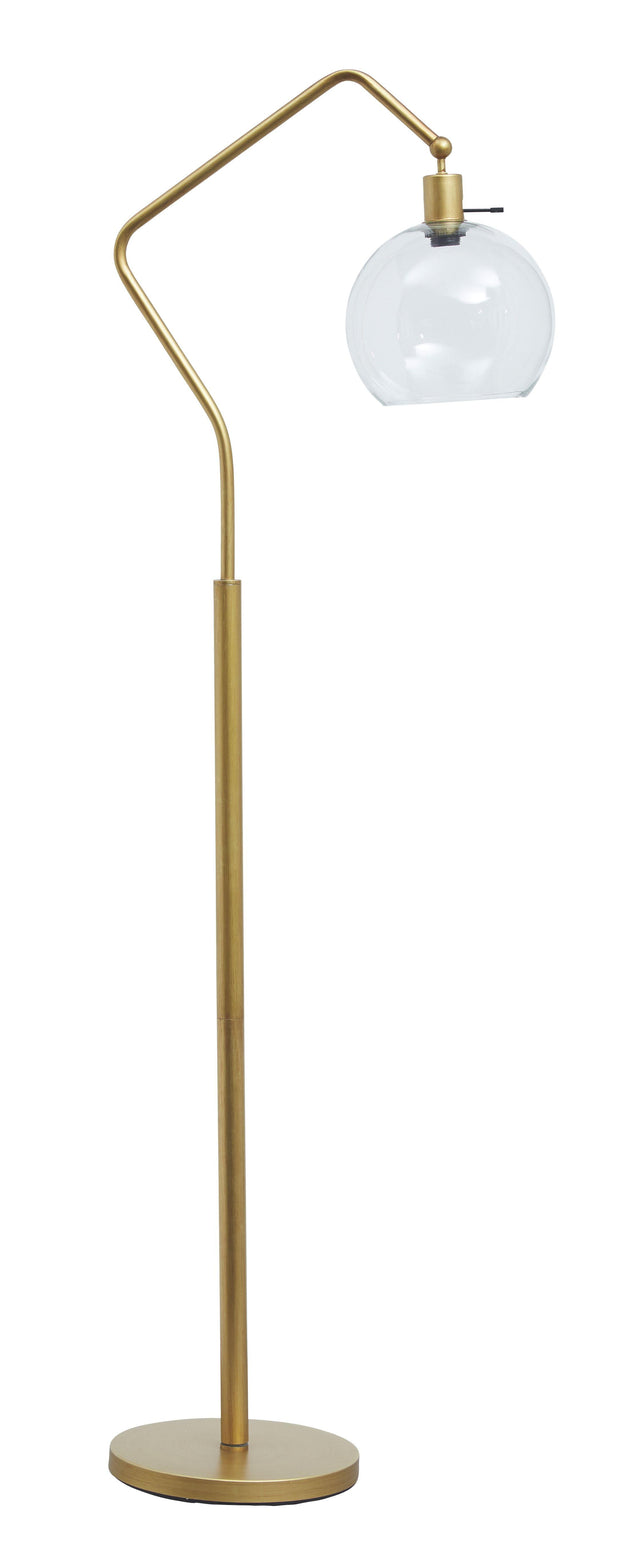 Ashley Marilee Metal Floor Lamp (1/CN) - Antique Brass Finish