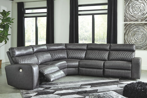 Ashley Samperstone - Gray - Zero Wall Recliners 5 Pc Sectional