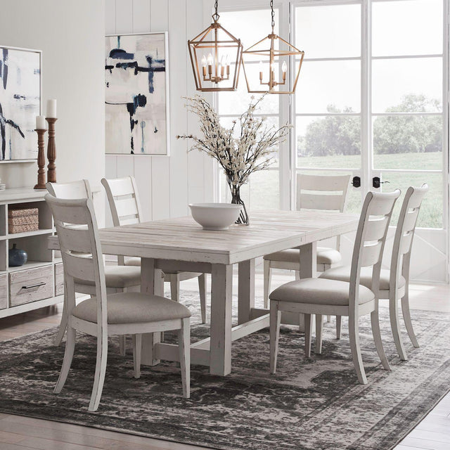 Liberty Furniture Backroads - 7 Piece Trestle Table Set - White