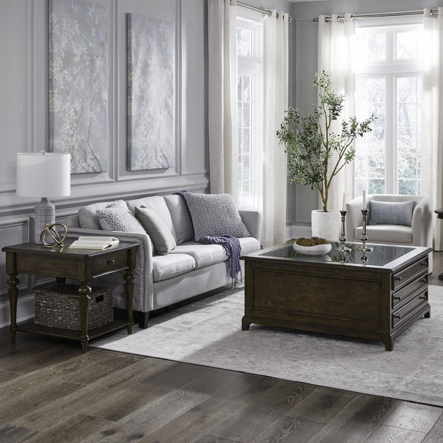 Liberty Furniture Arden Road - 3 Piece Table Set (Square Collector Cocktail Table) - Satin Cherry