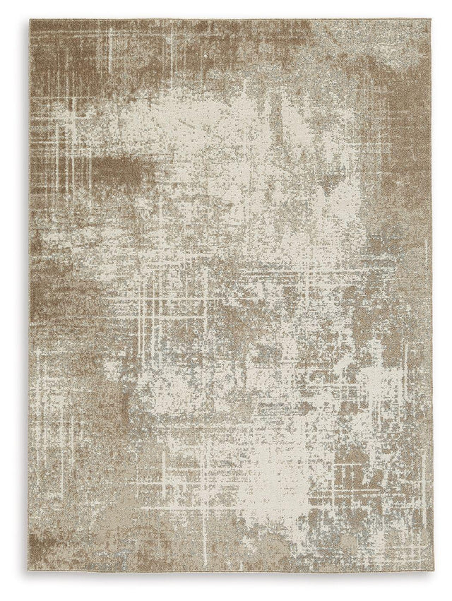 Ashley Grifflain Medium Rug - Tan/Brown/Gray