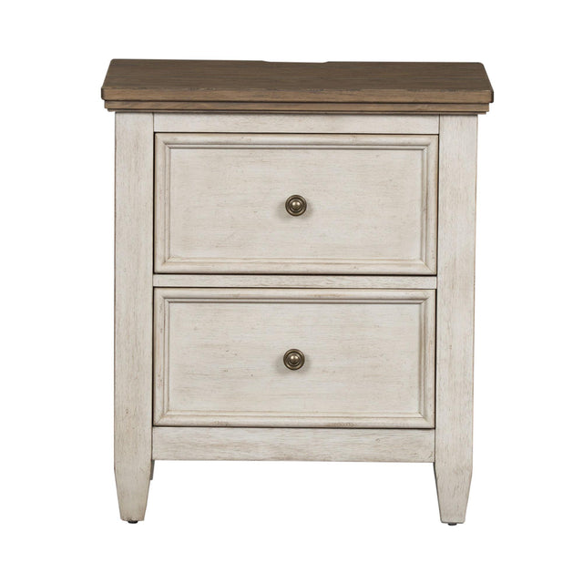 Liberty Furniture Heartland - 2 Drawer Nightstand With Charging Station - White
