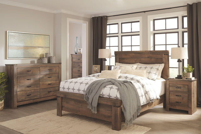 Ashley Trinell - Brown - 7 Pc. - Dresser, Chest, King Panel Bed, 2 Nightstands