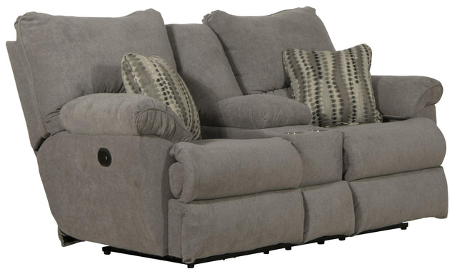 Catnapper Sadler - Power Lay Flat Reclining Console Loveseat - Mica