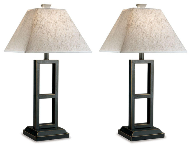 Ashley Deidra Metal Table Lamp (2/CN) - Black