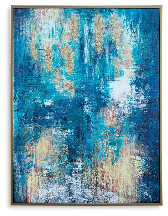 Ashley Scarlite Wall Art - Teal/Gold Finish